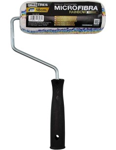 Rodillo de microfibra CRISCOLOR Deluxe de 18 cm, mostrando la textura de la microfibra y el cono de acople