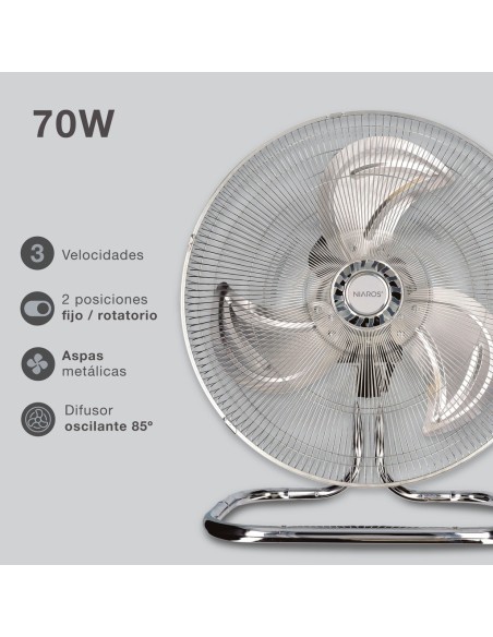 GSC Ventilador Metálico 3 en 1 Sassela 50CM 70W - Potente y Adaptable