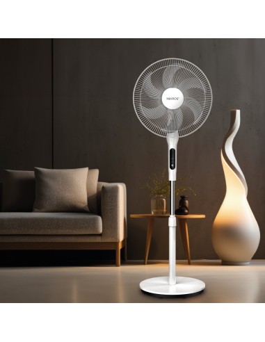 GSC Ventilador de Pie Sortino 43CM con Mando y Temporizador