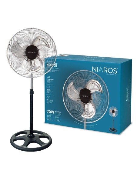 GSC Ventilador Metálico de Pie Sandi 50CM 70W - Alta Potencia