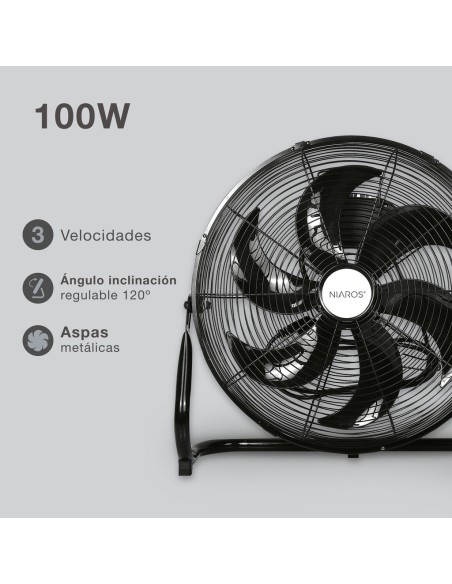 GSC - Ventilador Metálico De Suelo Aidone Negro 51CM 90W - 300030005