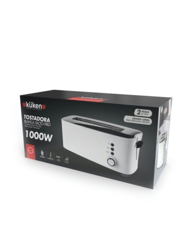 Tostadora Grande ALFA DYSER Blanca 1000W | Rápida y Potente