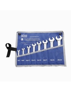 ALYCO Juego 8 Llaves Fijas Doble Boca 6x7 a 20x22 + Bolsa Nylon