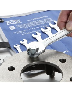 ALYCO Juego 8 Llaves Fijas Doble Boca 6x7 a 20x22 + Bolsa Nylon 2