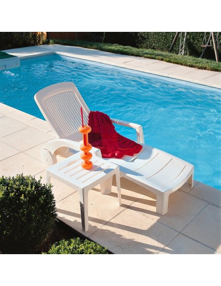 Grosfillex Fidji Tumbona Abatible PVC Blanco 187x73x28 cm | Exterior