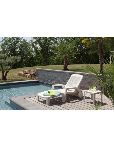 Grosfillex Fidji Tumbona Abatible PVC Blanco 187x73x28 cm | Exterior