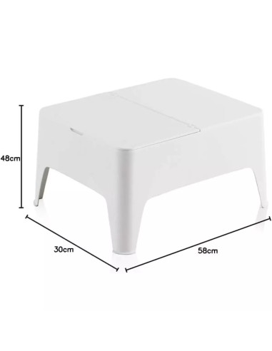 Medidas Mesa de plástico reciclado Alaska resistente y ligera para jardín