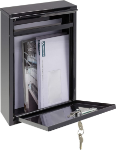 Arregui - Zaguán buzón exterior de pared tamaño DIN A5 color negro 2