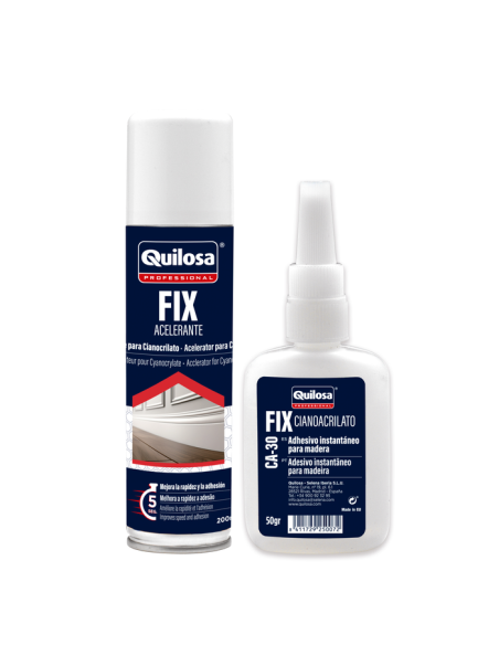 QUILOSA Fix Kit CA-30 Adhesivo Cianoacrilato + Activador Spray 50 g +