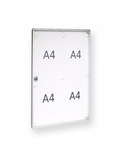 BTV Tablón De Anuncios Vertical Con Llave Aluminio y Metacrilato