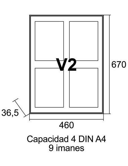BTV Tablón De Anuncios Vertical Con Llave Aluminio y Metacrilato