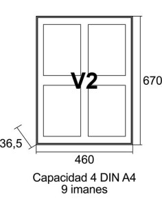 BTV Tablón De Anuncios Vertical Blanco Con Llave y Puerta Metacrilato 2