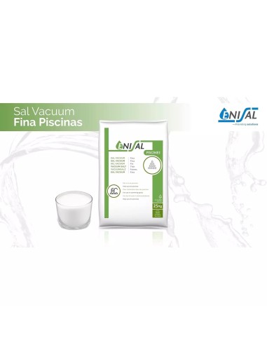 Saco de 25 kg de sal de alta pureza para piscina.