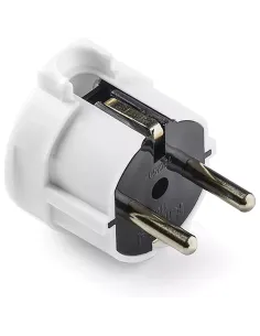 Clavija Famatel espiga 4,8 mm TT salida lateral blanca.