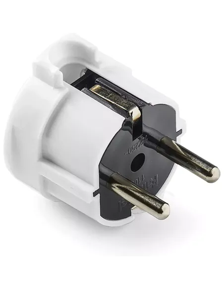 Clavija Famatel espiga 4,8 mm TT salida lateral blanca.