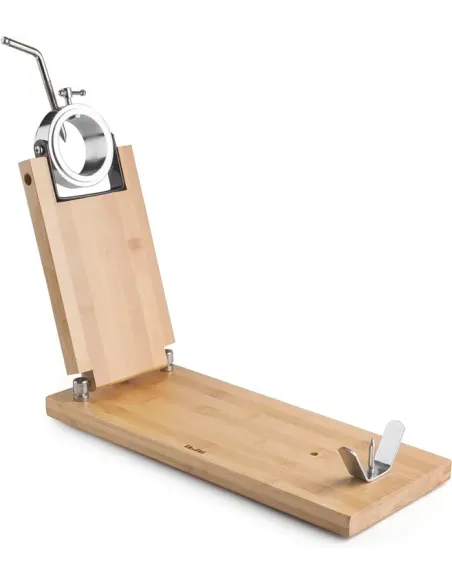 Ibili - Jamonero plegable giratorio bambú + acero inoxidable