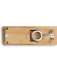 Ibili - Jamonero plegable giratorio bambú + acero inoxidable 2