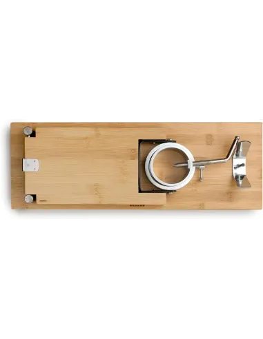 Ibili - Jamonero plegable giratorio bambú + acero inoxidable