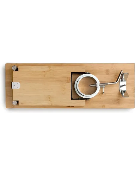 Ibili - Jamonero plegable giratorio bambú + acero inoxidable