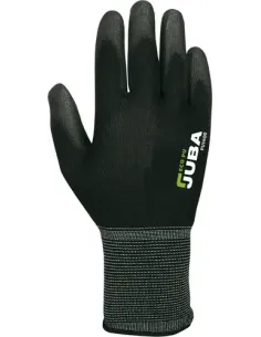 Guantes JUBA PU1400 Sin Costuras con Recubrimiento de Poliuretano Negr