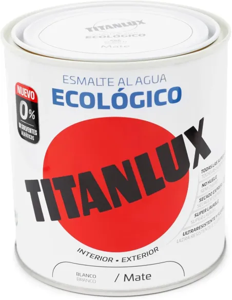 TITANLUX Esmalte Ecológico al Agua Blanco Mate 250 ml TITANLUX Esmalte Ecológico al Agua Blanco Mate 250 ml