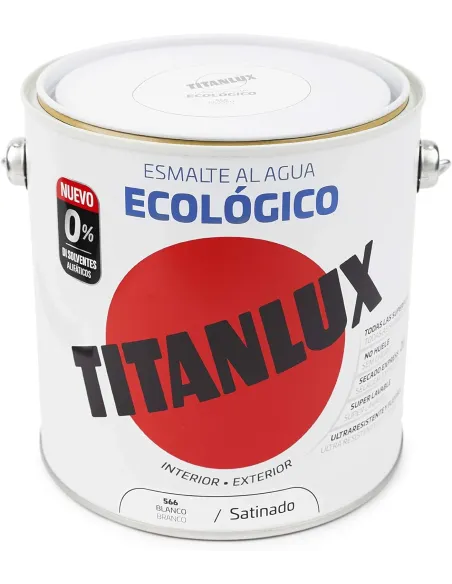 TITANLUX Esmalte Ecológico al Agua Blanco Satinado 250 ml TITANLUX Esmalte Ecológico al Agua Blanco Satinado 250 ml