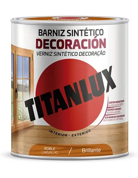 TITANLUX Barniz Sintético Decoración Roble Brillante 250 ml TITANLUX Barniz Sintético Decoración Roble Brillante 250 ml