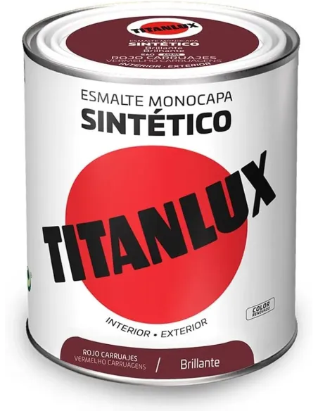 TITANLUX Esmalte Sintético Brillante Rojo Carruajes 750 ml TITANLUX Esmalte Sintético Brillante Rojo Carruajes 750 ml