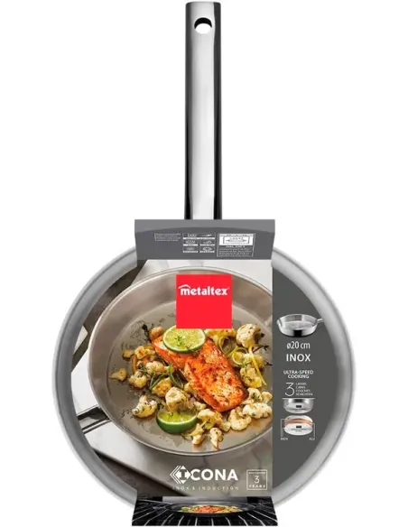 Metaltex Icona - Sartén Acero Inoxidable 20 cm