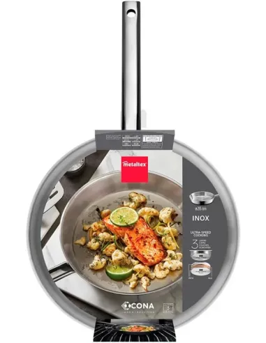 Metaltex Icona - Sartén Acero Inoxidable 28 cm