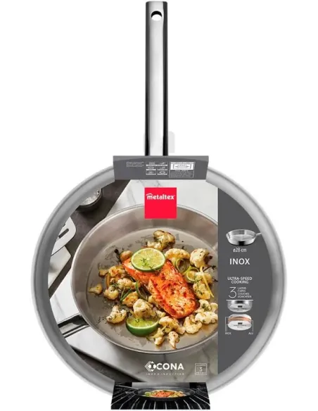 Metaltex Icona - Sartén Acero Inoxidable 28 cm