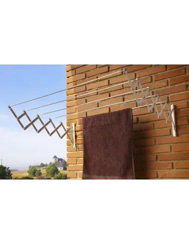 Tendedero Extensible Cuncial 100 cm | Aluminio Blanco Pared
