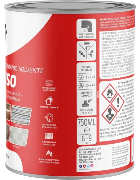 TITANLUX Imprimación Multiuso Blanca 750ml | Alta Adherencia TITANLUX Imprimación Multiuso Blanca 750ml | Alta Adherencia