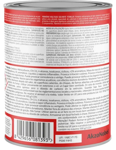 TITANLUX Imprimación Multiuso Blanca 750ml | Alta Adherencia