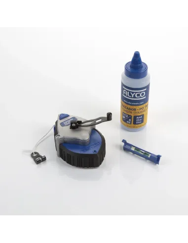 ALYCO Juego 3 Piezas Tiralíneas + Nivel + Polvo Trazador