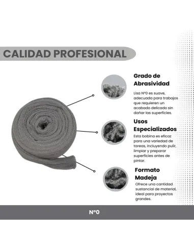 Bobina Lana de acero - Número 0