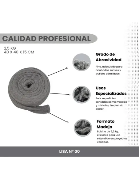 Bobina Lana de acero - Número 00