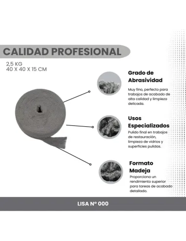 Bobina Lana de acero - Número 000