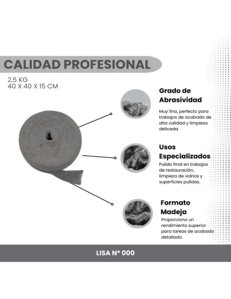 Bobina Lana de acero - Número 000