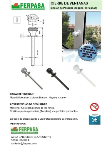FERPASA Cierre de Ventana Negro 13110 | Seguro y Resistente