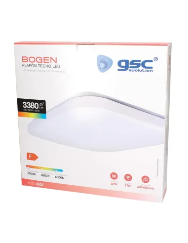 Plafón LED Cuadrado 32W 6500K GSC Bogen | Luz Blanca Fría