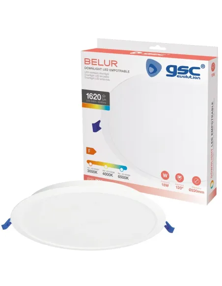 Downlight LED Redondo 18W 6500K GSC Belur | Luz Blanca Fría
