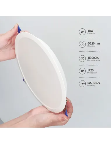 Downlight LED Redondo 18W 6500K GSC Belur | Luz Blanca Fría