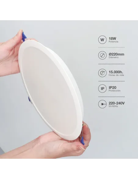 Downlight LED Redondo 18W 6500K GSC Belur | Luz Blanca Fría