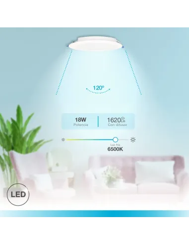 Downlight LED Redondo 18W 6500K GSC Belur | Luz Blanca Fría
