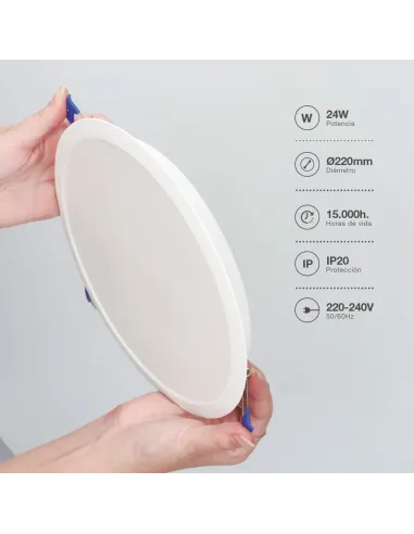Downlight LED Redondo 24W 6500K GSC Belur | Luz Blanca Fría