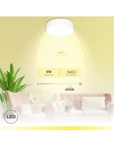 Downlight LED Superficie 6W 4000K GSC Bogur | Luz Neutra