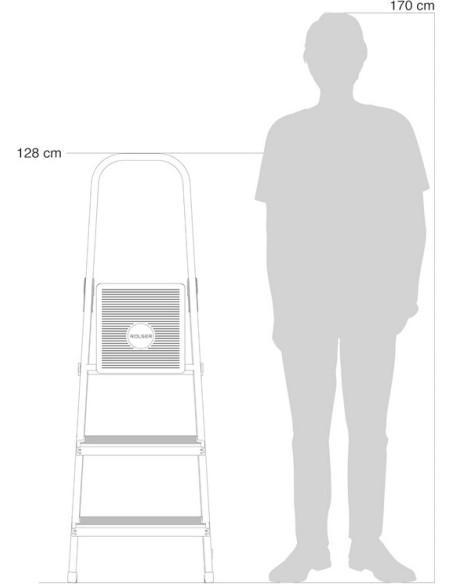 Rolser - Escalera NORMA 3 peldaños anchos