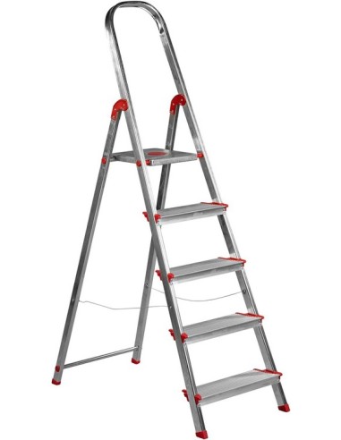 Escalera de aluminio Rolser Norma de 5 peldaños anchos abierta