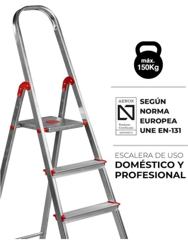 Rolser - Escalera NORMA 6 peldaños anchos